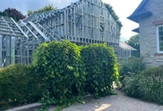 Side view of the Charlotte two-storey steel frame