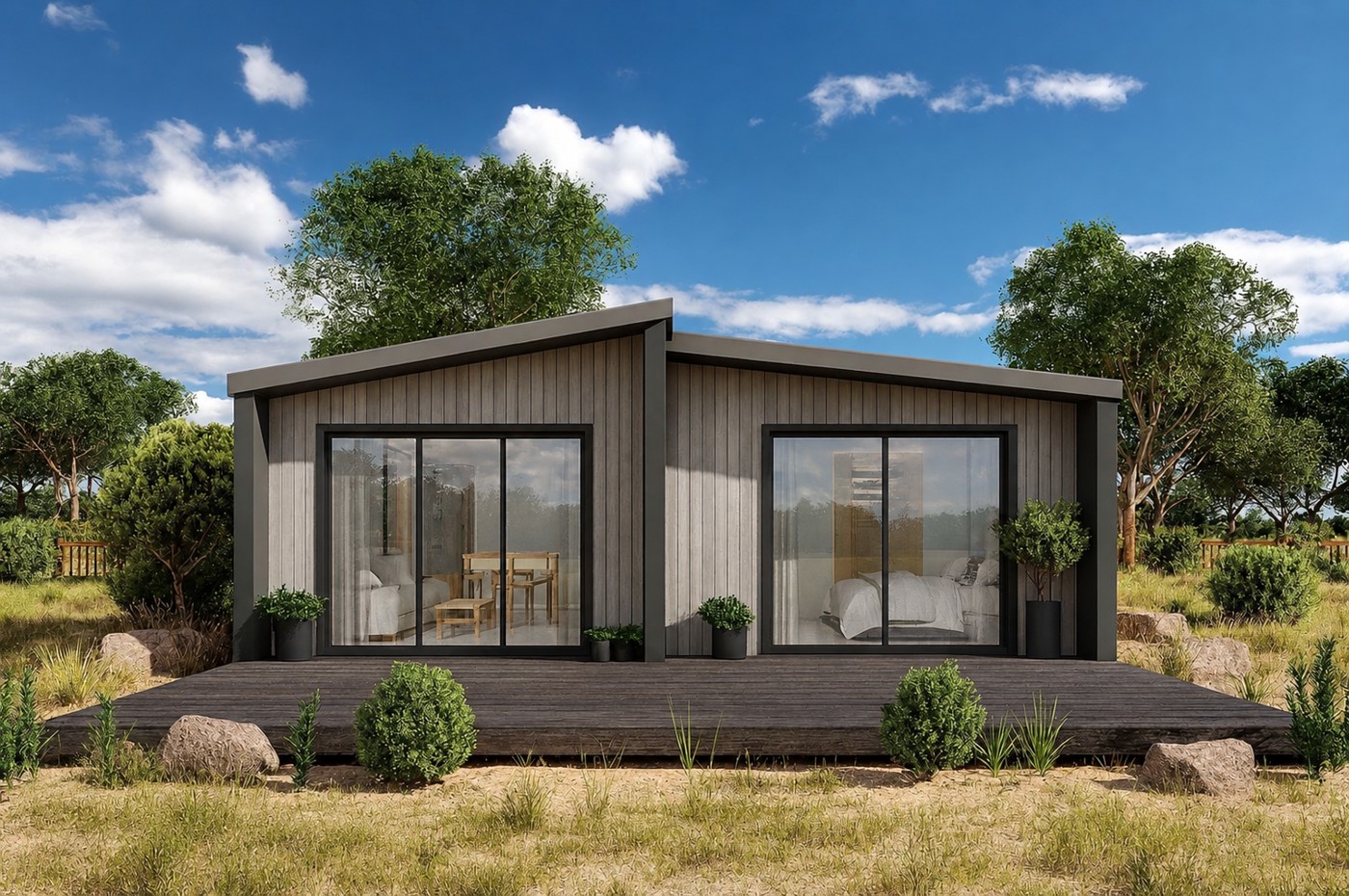 Tiny home concept: low-profile studio